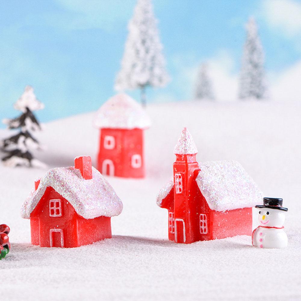 Christmas New Products Gifts Elk Snowman Santa Claus House Villa Creative Resin Micro Landscape Snow Cute Decoration Craft