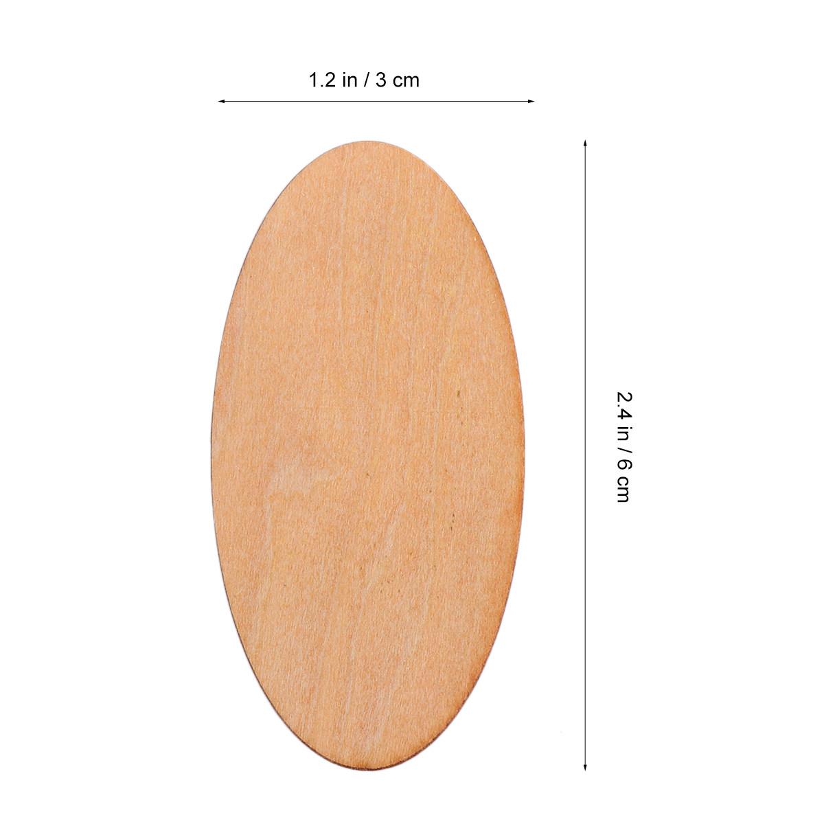 

20Pcs Wooden Slices Oval Unfinished Cutting Smooth Surface DIY Craft Supplies Painting Wood Pieces Home Ornament Decorations светло-коричневого