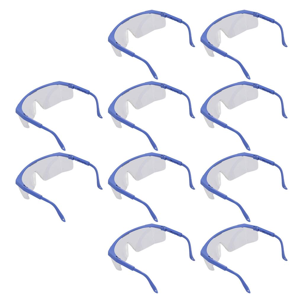 10Pcs Safety Goggles Plastic Protective Glasses Adjustable Eye Wear Set Kit for Laboratory