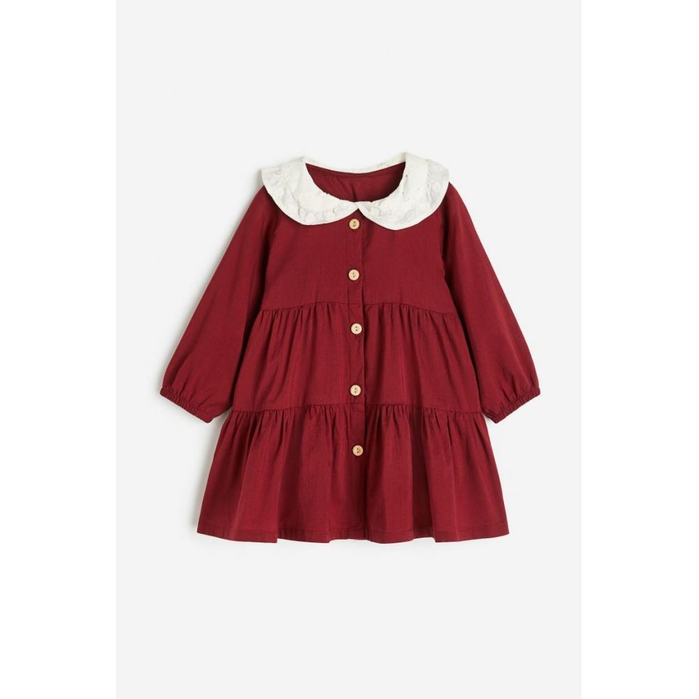 

Платье с воротником H&M темно-красный/белый