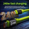 240w Fast Charging Silicone Data Cable With Visible Power Display For Apple Huawei Xiaomi Devices