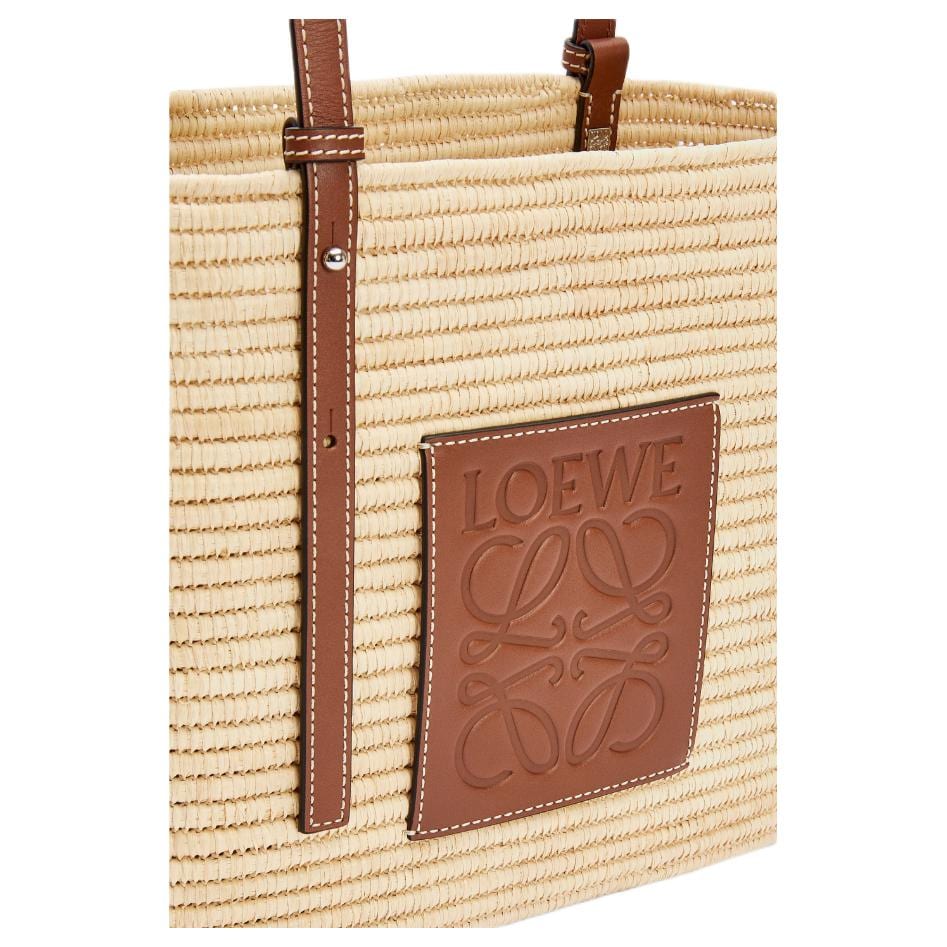 Loewe Bolso Cesta de Rafia con Cuero de Vaca, Bolso de Paja, Bolso de Mano, Bolso de Hombro para Mujer A223099X02-9943