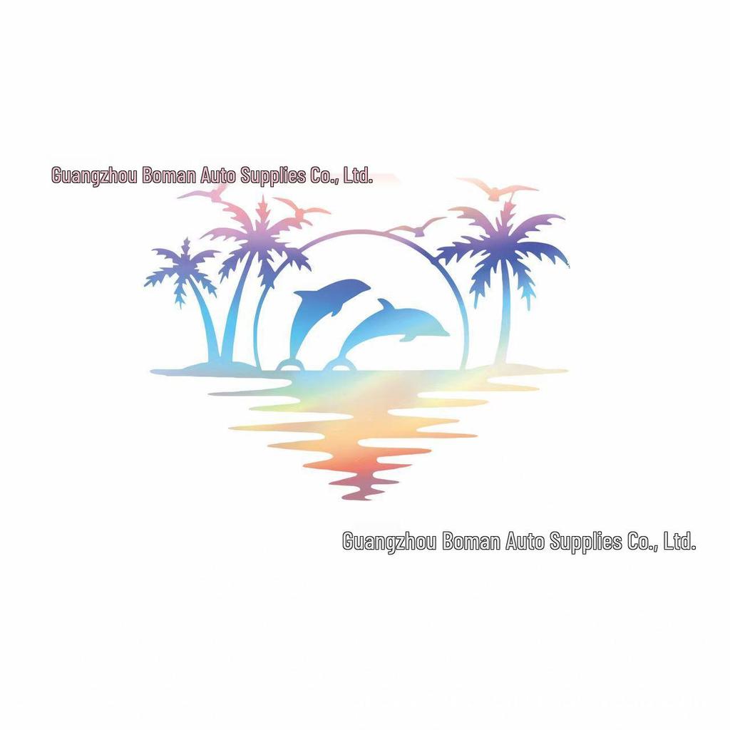 Tropical Dolphin & Coconut Tree Car Sticker - Fits RVs, SUVs, Sedans & Bumpers