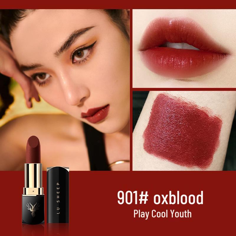 Deer Sheep Moisturizing Velvet Lipstick: Matte, Long-Lasting, Waterproof, Fade-Resistant, Non-Stick.