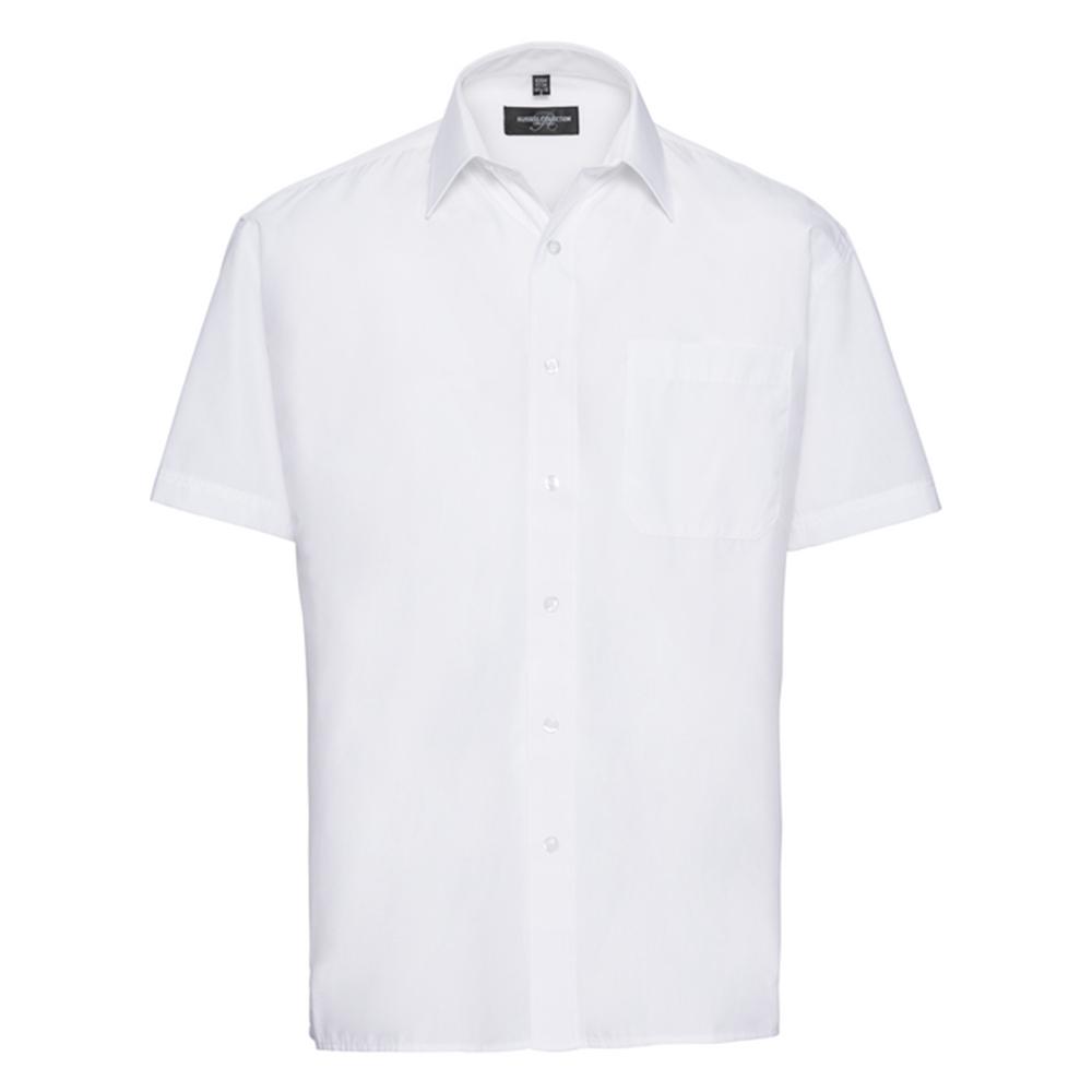 Russell Collection Mens Classic Poplin Short-Sleeved Shirt