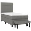 VidaXL Divan Bed with Mattress Dark Grey 90x200 Cm Fabric - Model 3136566