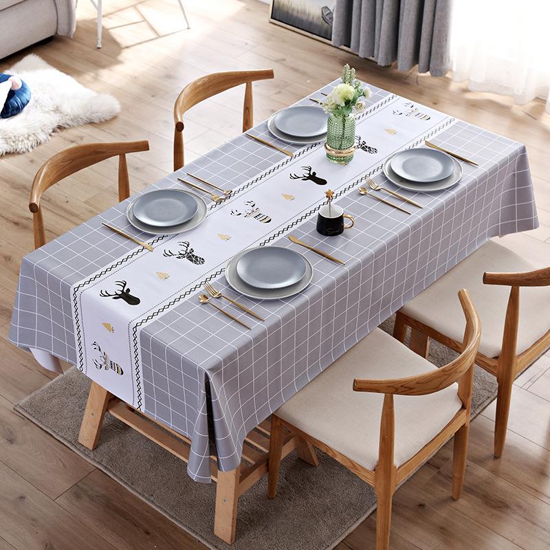 Tablecloth Fabric Waterproof, Anti-Scalding And Oil-Proof, Leave-In Rectangular Pvc Coffee Table Cloth, Dining Table Mat, Desk Student