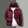 Manteau d'hiver pour homme ultra léger à capuche couleur unie fin rembourré en coton veste à fermeture éclair