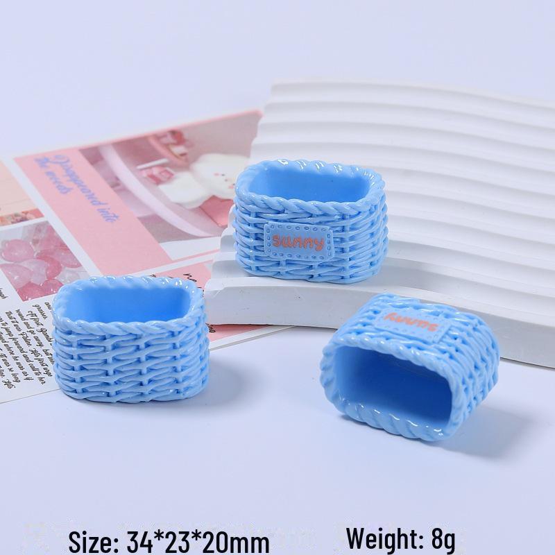 

3D цветная бамбуковая корзина: Креативные аксессуары для украшений из смолы ручной работы.