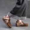 Johnature Genuine Leather Mixed Colors Sandals Round Toe Hollow Retro Style Women's Shoes