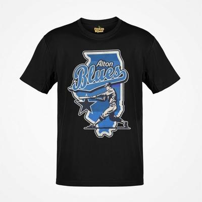 Alton Blues Nostalgisches Retro Baseball T-Shirt