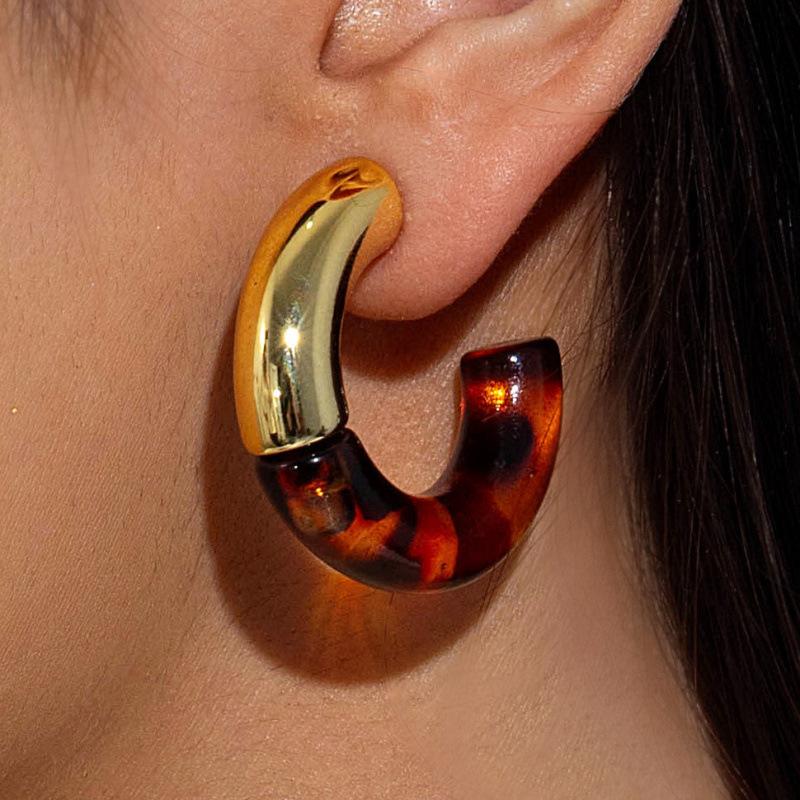 Maillard Retro Earrings French Ear Buckles Women's Simple Metal Wind Earrings
