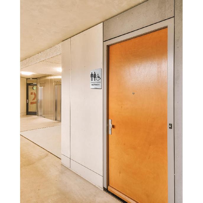 ADA-Mark Modern Restroom Sign for Business - 2PK ADA Compliant Braille Bathroom Sign with Easy tallation - 6" W x 8" H