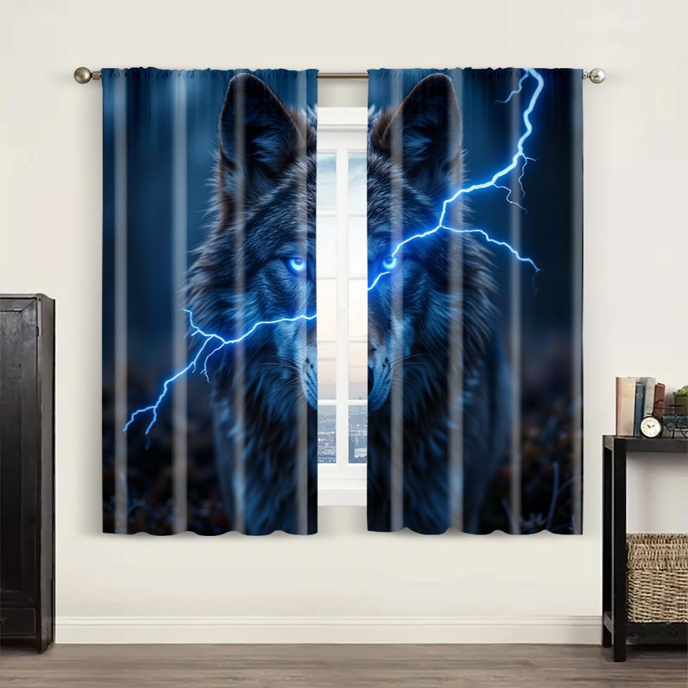 2 st, Gardin Retro Varg Mångsidig 100% Polyester, Utan Elektricitet Födelsedagsfest Användning för Vardagsrum, Utomhusdekor