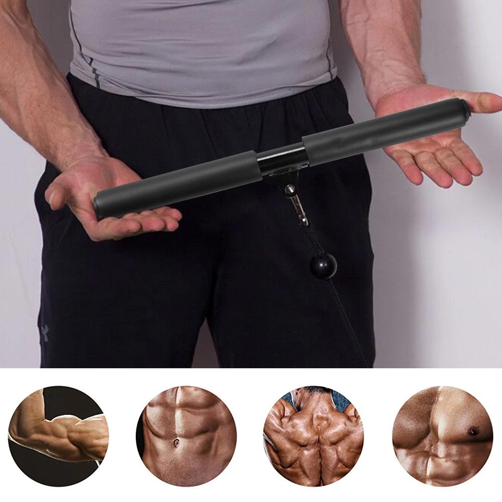 Gym Rotating Straight Bar with Non-Slip Grip Triceps Biceps Training Rowing Handle Muscle Pulling Bar for Pulley Cable Machine