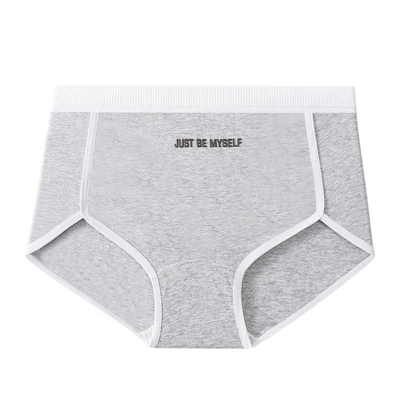 

Женские трусики из хлопка с промежностью Женское спортивное нижнее белье Дышащие защитные брюки Женское нижнее белье Средняя талия Для девочек и студентов Нижнее белье L 50-60kg серый