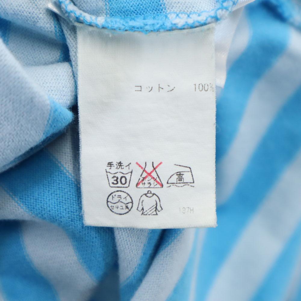 marimekko border Short sleeve Cut S Blue Women Used