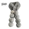 Warm Winter Accessories for Her Women Faux Fur Scarf, Neck Warmer with Magnetic Buckle, Chic Ball Scarf Elegant Draping Design Plush Long Soft Collar