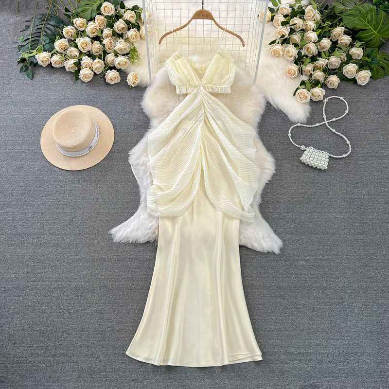 

Платье-слинг с вырезами на животе, Пляжный отдых, Русалочий хвост Apricot color M