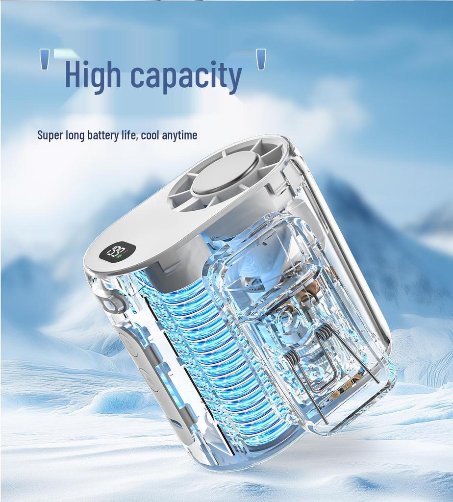 Portable High-Speed Waist Fan: USB Rechargeable, Strong Wind, Low Noise, Ideal for Outdoor High Heat.
