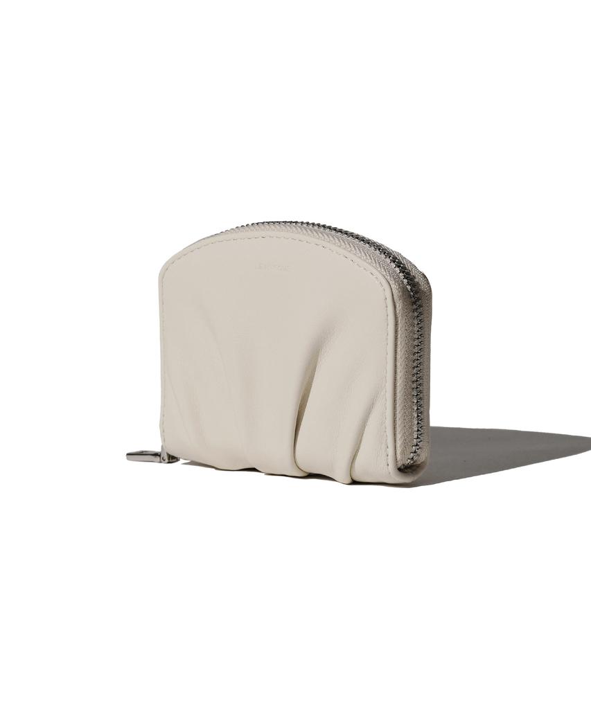 Lemasque Dough Zipper Coin Card Holder Cream White