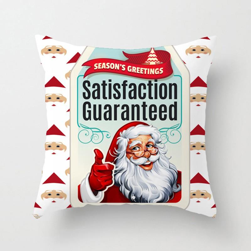 Christmas Cartoon Hand-Drawn Decorative Pillow Cover 45x45cm Living Room Car Holiday Home Decor