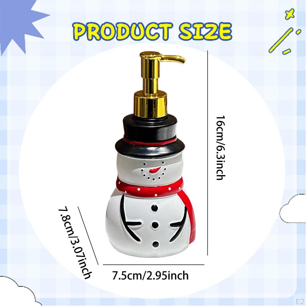Snowman Hand Soap Liquid Dispenser Lotion Christmas Decoration Refillable Container for