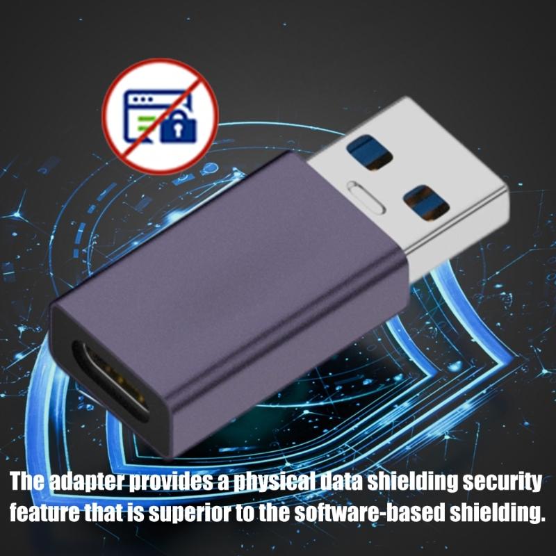 Universal Data Protections Adapter Metal Construction Data Blocker USB /Type c Port Data Leakage for Multiple Devices