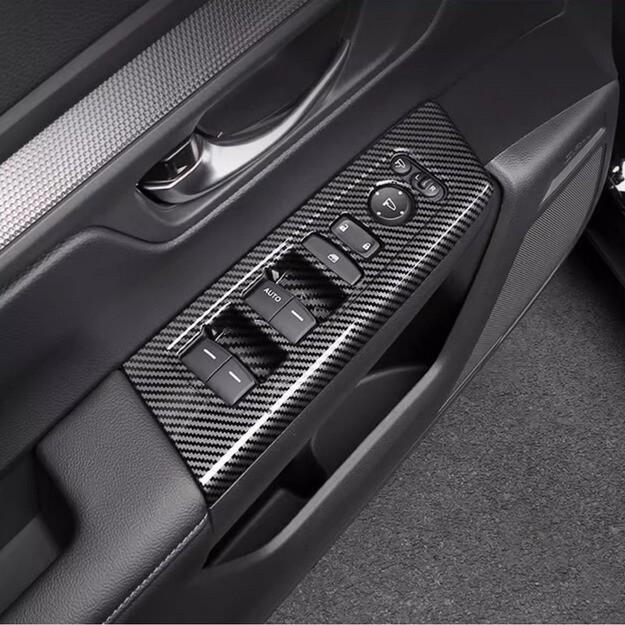 For Honda CRV CR-V -2024 Carbon Fiber Inner Window Switch Panel Cover Trim