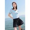 Sancai Plus Size Women's Summer Thin Knit Short Sleeve Top with Bow