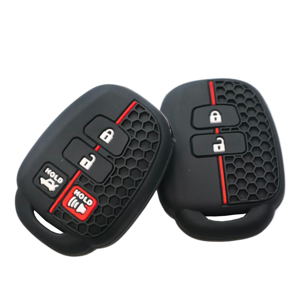 2/4 Button Silicone Car Key Case Cover For Toyota Prius Rav4 Camry Corolla 2014 Shell Fob Protector Accessories