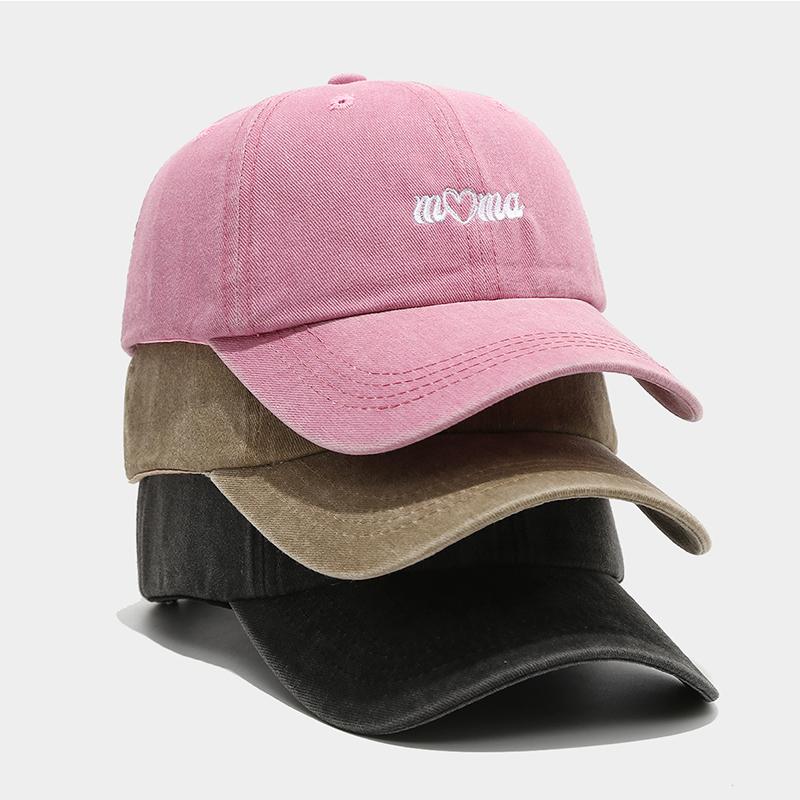Stickerei Buchstabe Mama Papa Gewaschene Baumwolle Baseballkappe Hip Hop Damen Verstellbare Schirmmütze Outdoor Herren Sonnenschutz Snapback Kappen