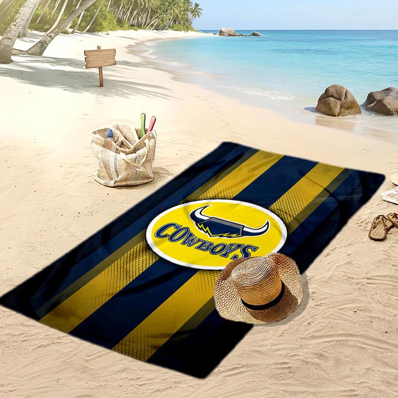 North Queensland Cowboys Print Beach Towel Soft Portable Quick?dry Towel For Pool Summer Vacation Outdoor Sport