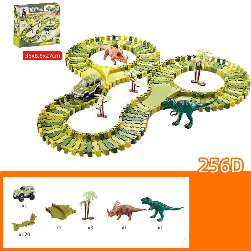 

Автогонки Электрическая Трек Сборка Пазл Сцена Динозавров Детская Развивающая Игрушка 120pcs
