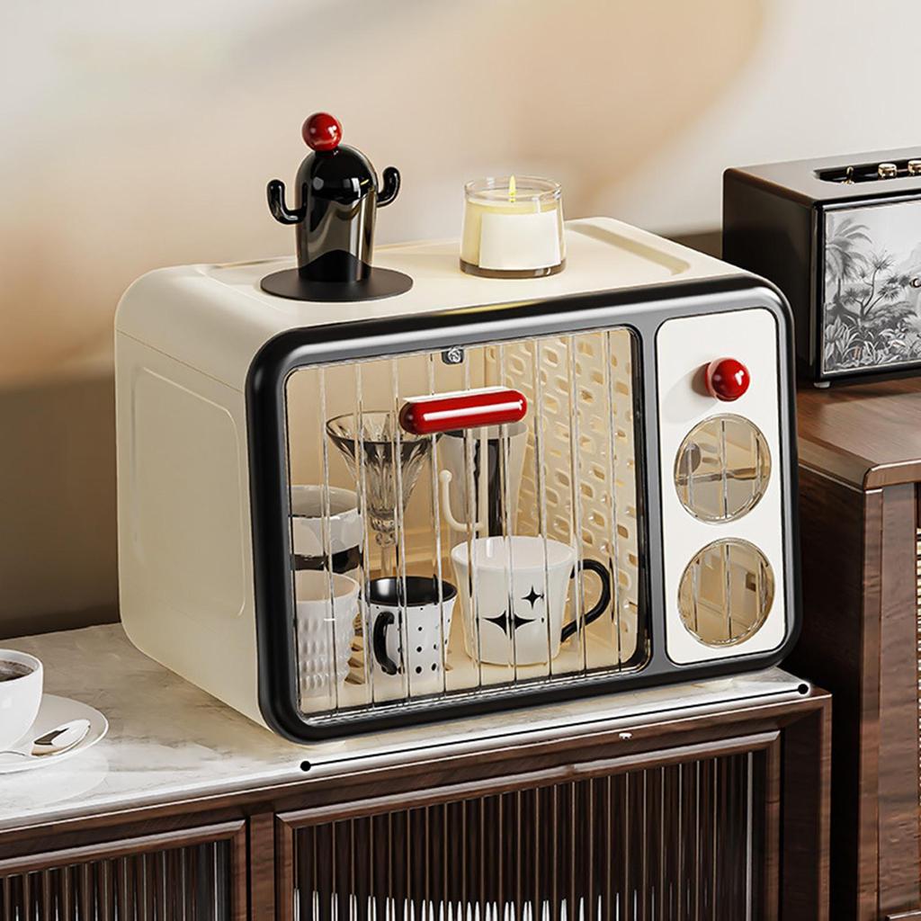 Coffee Tea Cup Storage Box Rack Foldable Desktop Display for Home Restaurant