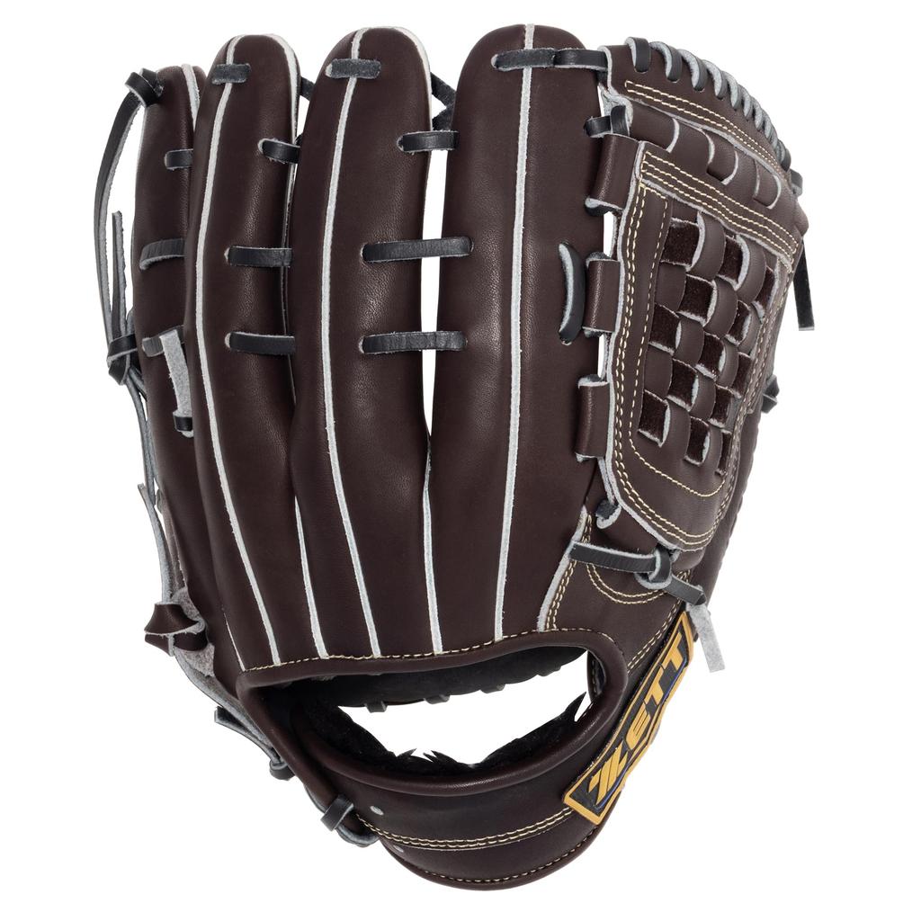 ZETT Neo Status E1 Type Soft Baseball Glove for Second and Brown x Size 4 Shortstop, Right-Handed Throw, Black, (BRG312630)