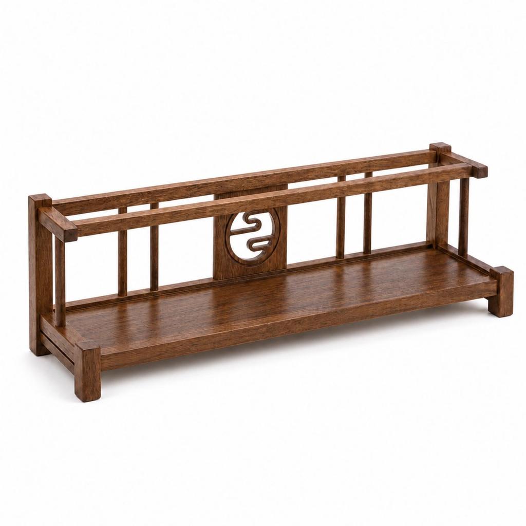 Wooden Display Rack Traditional Tea Table Organizer Decorative Set for Meditation Room
