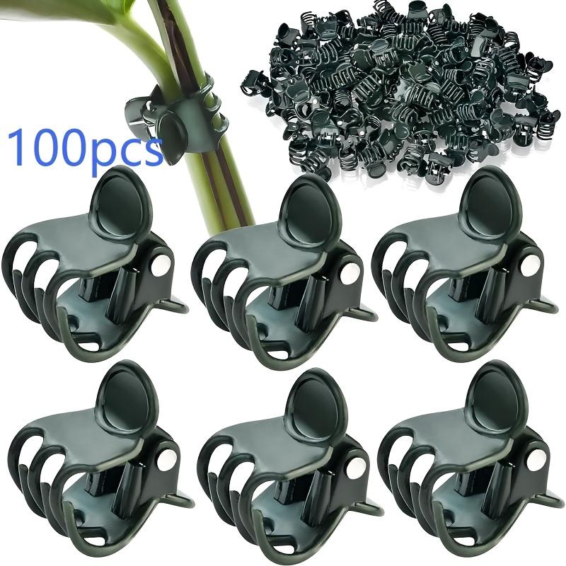 100pcs Plastic Garden Clip Dark Green Vine Support Bundle Plant Clips Phalaenopsis Graft Orchid Stem Clip Gardening Tool 100pcs