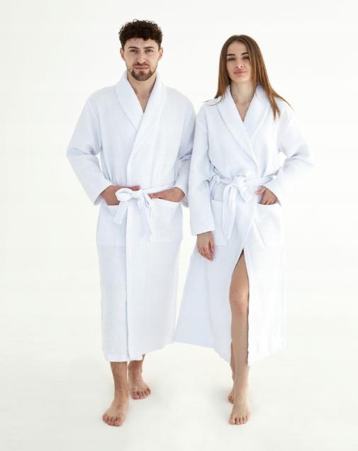 Women'S Bathrobe, Waffle Pattern, Long, Pockets, 100% Cotton, Quick-Drying, 3Xl