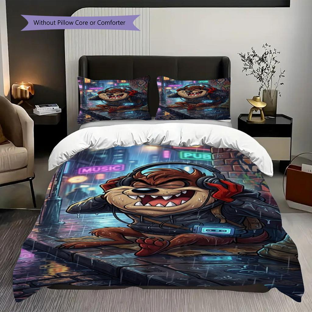 Looney Tunes Tasmanian Devil'S Wild Adventure Bedding 1 Duvet Cover 2 Pillowcase Without Core Duvet Cover And Pillowcase