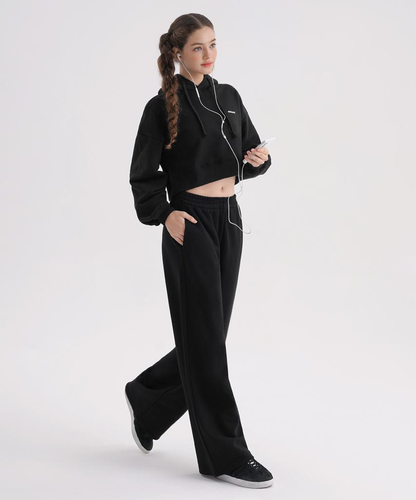 Skullpig Swp25058-01 Cotton Daily Wide Pants Black