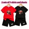 Outdoor Street Motorcycle Rennwagen Muster Druck Nr. 93 Kinder T-Shirt und Shorts 2-teiliges Set Sommer Haus Freizeit Outfit Jungen und Mädchen Sport Set