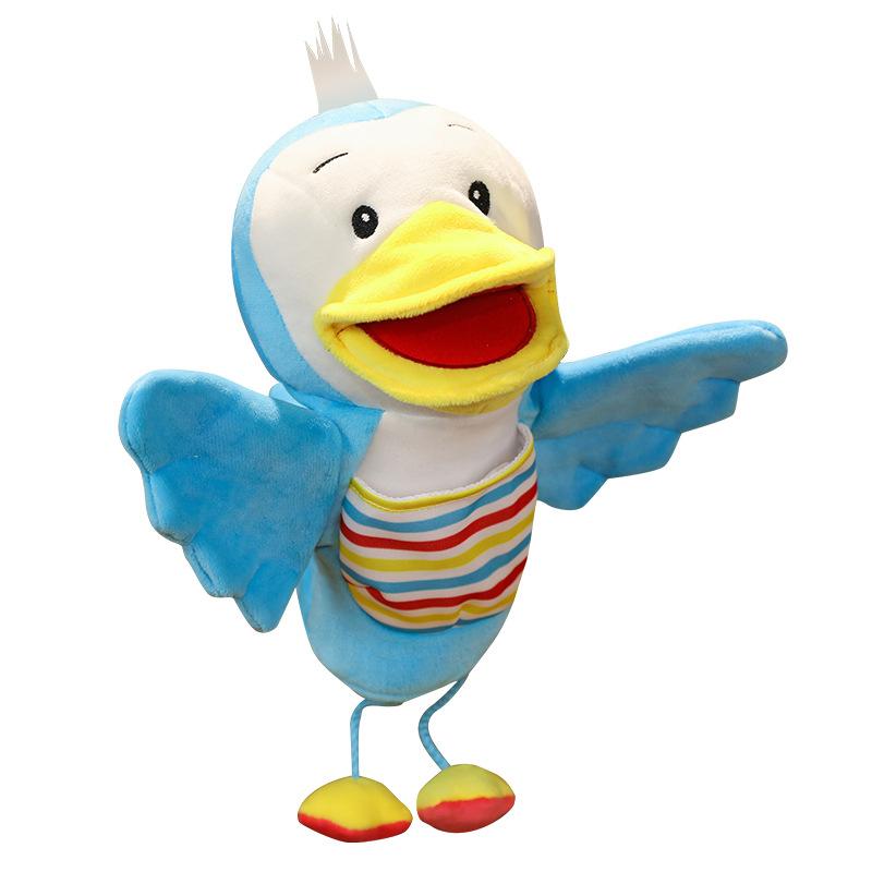 Cartoon Animal Bear Leopard Hand Puppet Plush Toy Big Mouth Duck Flying Dragon Doll Parent-Child Interactive Game Rag Doll