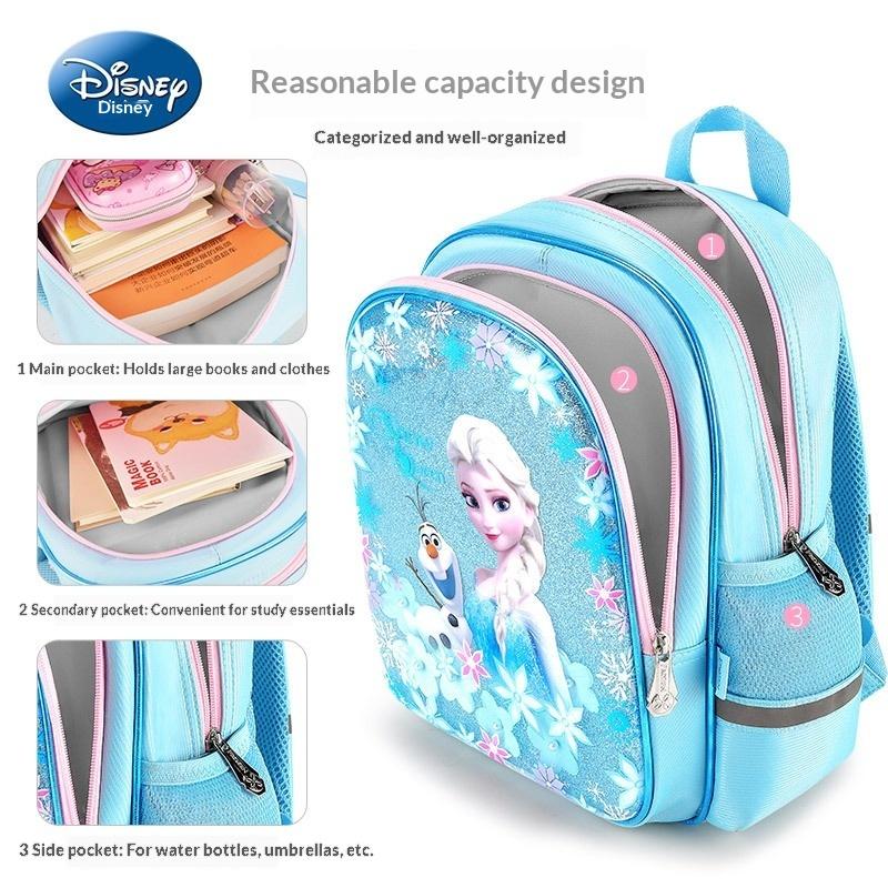 Disney Zaini Scolastici per Bambini Principessa Elsa di Frozen, Zaini Carini Multicolore Opzionali, Zaini per Scuola Elementare Ragazzi e Ragazze, Zaini per Scuola Materna