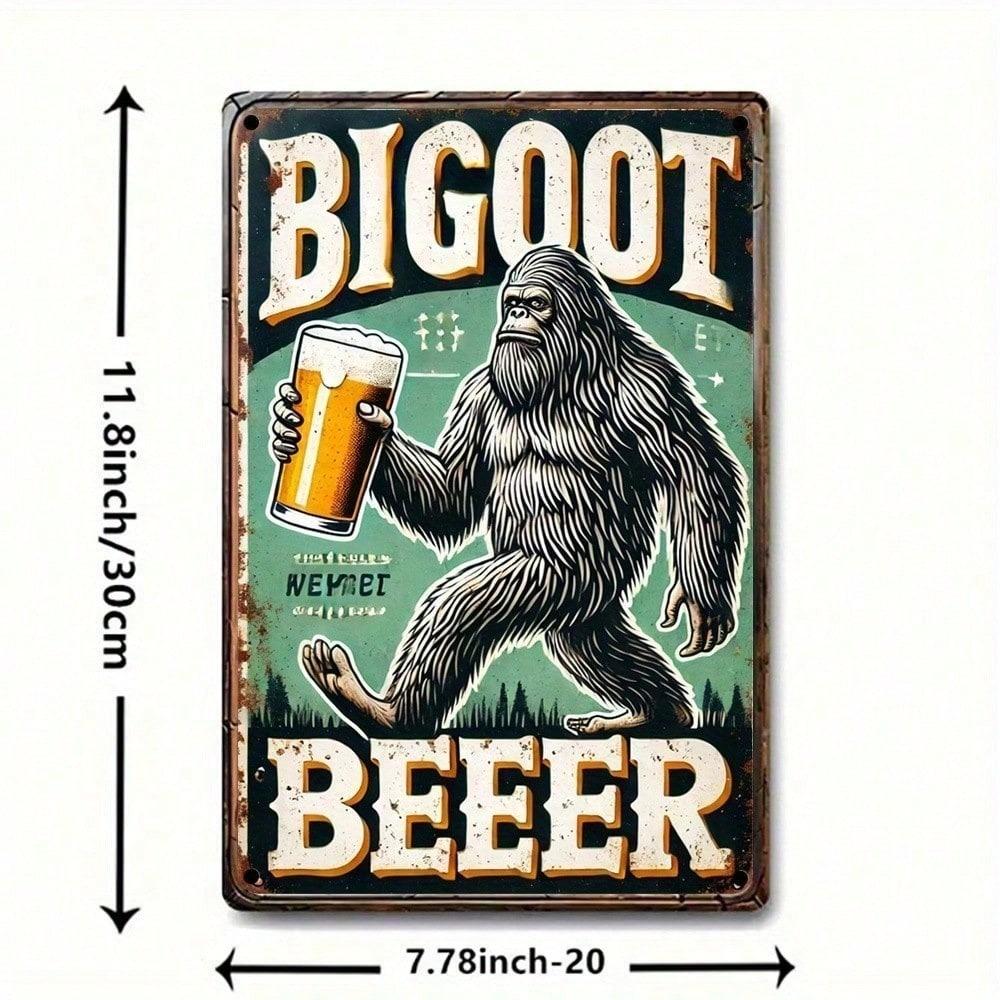 Retro Bigfoot Beer Vintage Metal Sign Bar Pub Wall Decor Man Cave Tin Art 8x12 Inch