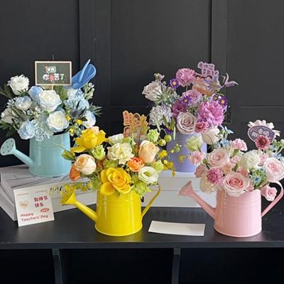 Stropitoare metalică pentru plante de interior Stropitoare cu deschidere largă Vas rustic pentru aranjamente florale cu mâner pentru balcon, birou, living
