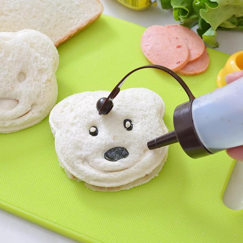 Molde para sándwich de oso de desayuno, molde para galletas, molde para repujado de pasteles, herramienta para hacer moldes DIY
