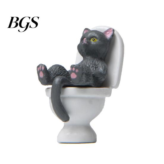 Figurine Funny Cat Spiritual Consolation PVC Vivid Animal Miniature Appearance Toilet Series Statue Party Supplies Garden