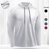 Herren Athletik Hoodie Schnelltrocknend Mit Kapuze Fitness Oberteil Slim Fit Langarm Trainings Pullover Laufshirt für Fitnessstudio Joggen Training