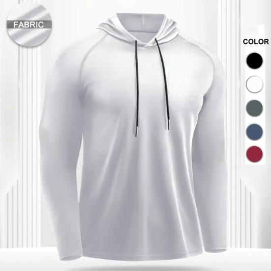 Herren Athletik Hoodie Schnelltrocknend Mit Kapuze Fitness Oberteil Slim Fit Langarm Trainings Pullover Laufshirt für Fitnessstudio Joggen Training